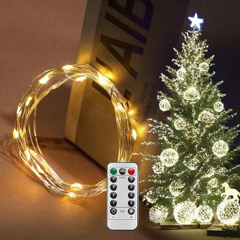 LEDイルミネーションライト 10m 100球 電池式 リモコン付き 8点灯モード【屋外対応IP65防水・断線防止】長寿命 省エネ ワイヤーライト 自由に曲げられる 屋外 庭木 ベランダ 壁飾り カーテンラ