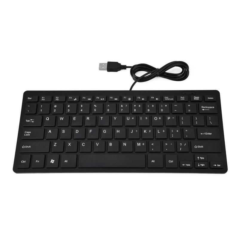 Acouto 78キー 超薄型ミニUSB有線キーボード デスクトップPCラップトップPC用 高性能 高感度 超耐久