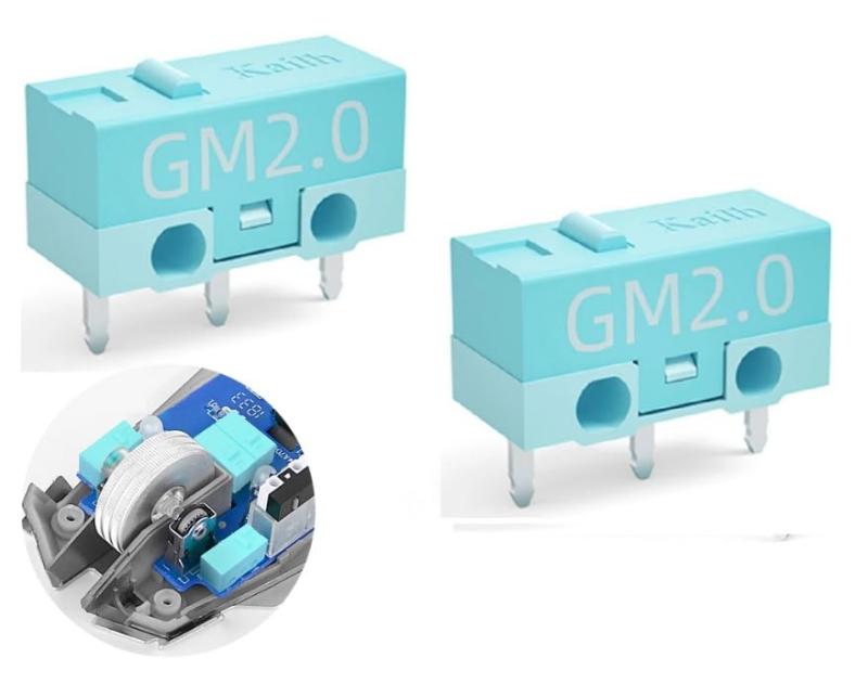 Kailh GM 2.0 4.0 8.0 ゲーミングマウス用 マイクロスイッチ ピン押 ボタン形 ゲームマウス用 マウスボタンのチャタリング発生時にスイッチの伝導率アップ