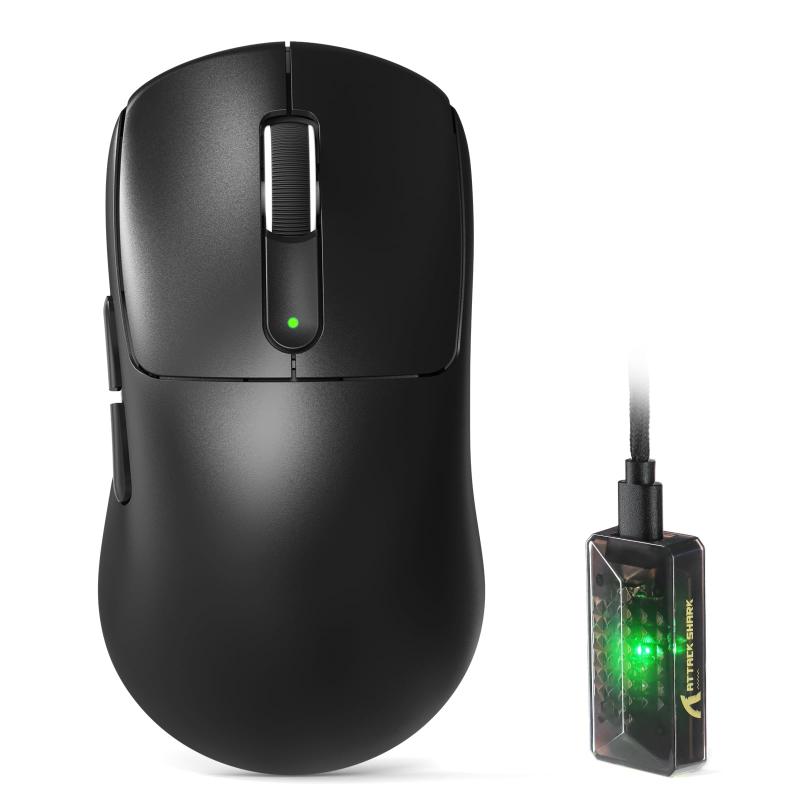 ATTACK SHARK V5 超軽量 ゲーミングマウス 55g DPI42000 高精度センサー 8000Hz無線レポートレート 有線/2.4G/Bluetooth三模接続 大型手向け 軽量設計 高耐久スイッチ 長時間バッテリー AIドライバー 自動