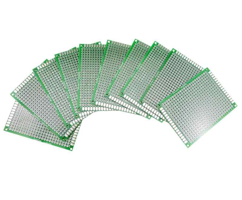 EasyWordMall 10個 5*7CM PCB ユニバーサル プリント基板 電子回路基板 両面 DIY パンこね台 1.6mm厚さ 2.54mmピッチ