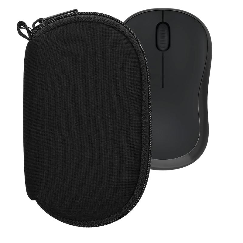 kwmobile マウスケース Logitech M240 SILENT / M325S対応 ケース - 無線マウス ジッパー付き ネオプレン 黒色