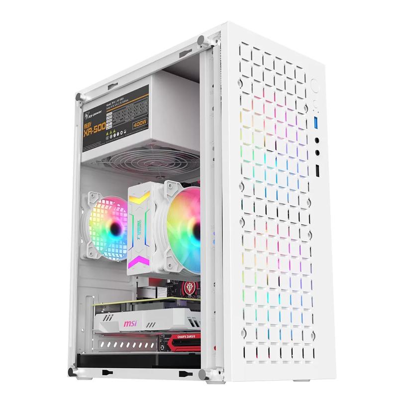 WiNDy - ゲーミングPC用ミドルタワーケース, 合金鋼製, 白, M-ATX/ITX/Micro-ATX対応, 風冷/空冷対応