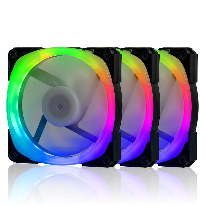 SONY - Novonest ARGB PCケースファン 120mm 6PINコネクタ 冷却ファン マザーボード AURA Sync同期/リモコンで制御 静音 25mm厚 透明フレーム 高輝度色 SATA電源 ハブ/リモコン付き