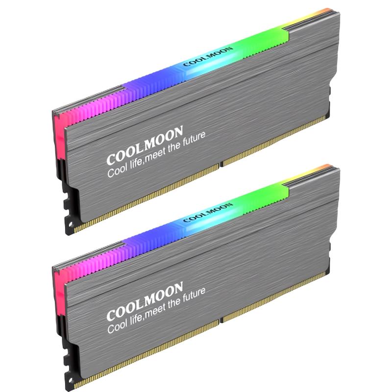 【スモールラボ】COOLMOON RA-1 メモリヒートシンク LED ARGB 5v 3pin RAM 冷却 2個入りセット