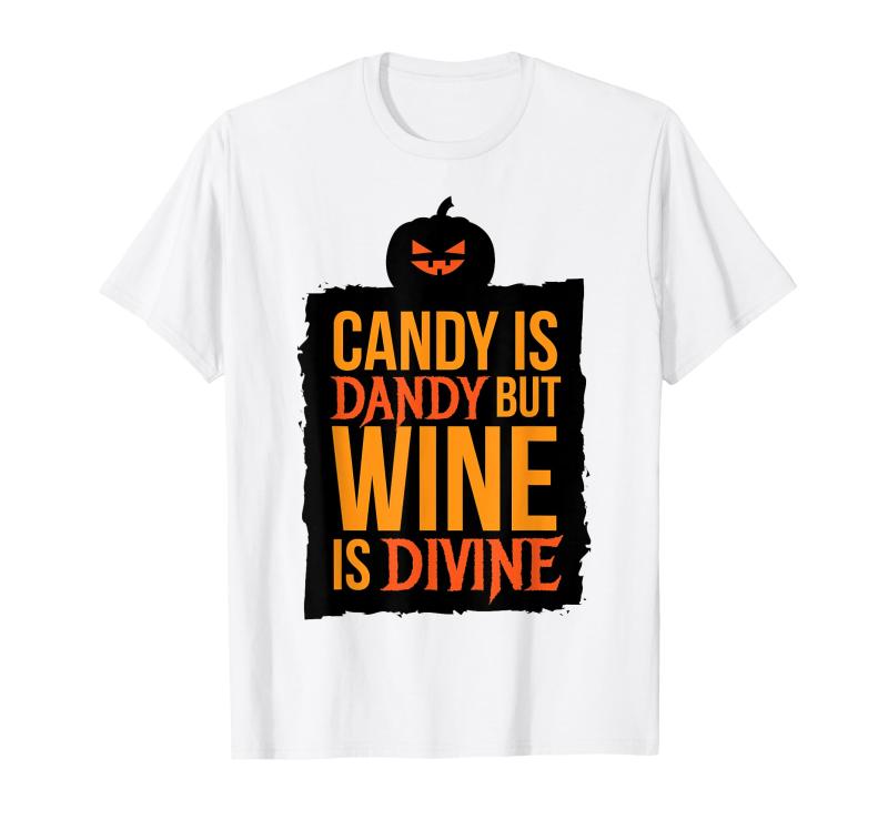 乐天商城 - 男性及び女性のためのおかしいハロウィンのワインのギフト Tシャツ