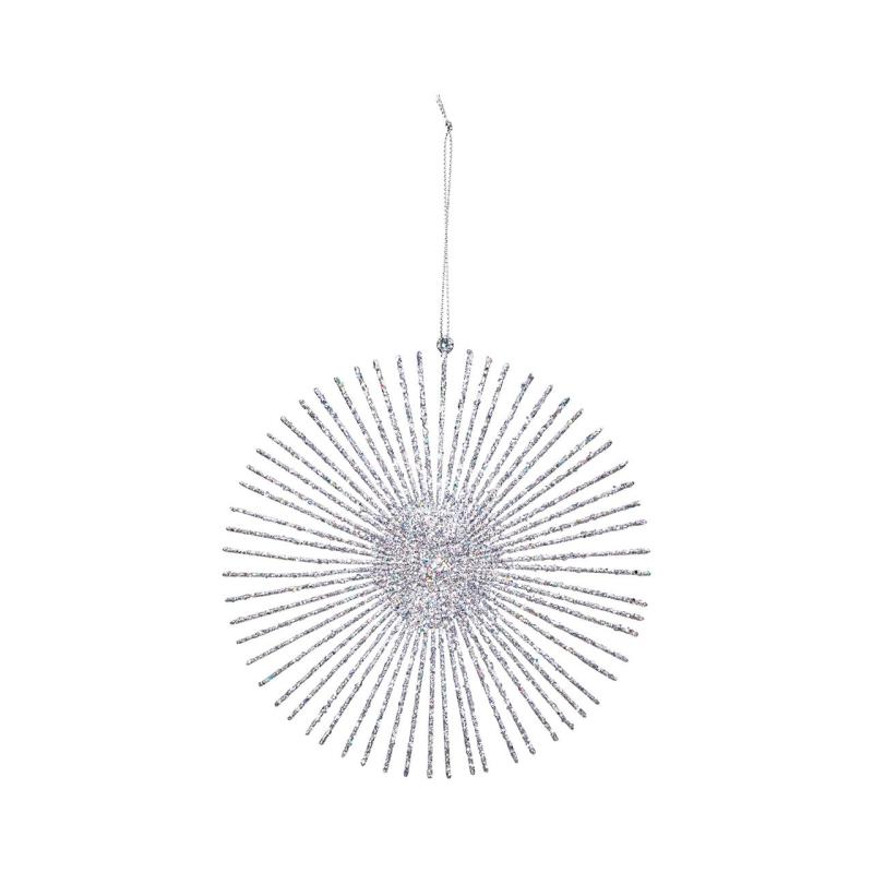 東京堂(Tokyodo) クリスマス オーナメント 装飾 スターバーストオーナメントS シルバー Φ15.5×D0.2cm 2個入 XO001642-019