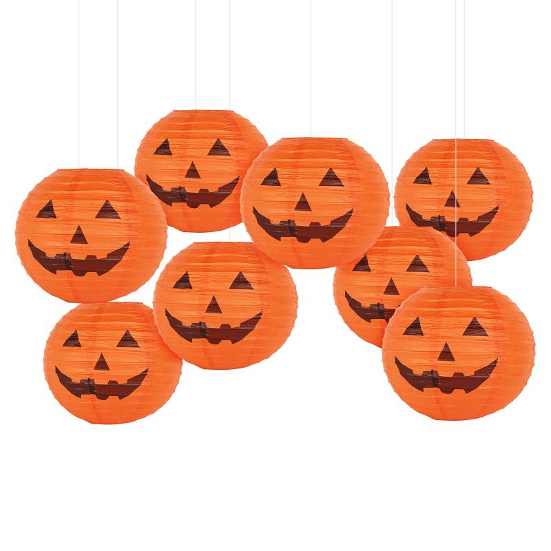 Rakuten - Kesote ハロウィン 飾り 提灯 10個入 飾り付け 紙ちょうちん 装飾 カボチャ ちょうちん ランタン パンプキン ハロウィン飾り デコレーション オーナメント インテリア グッズ Halloween Decorations