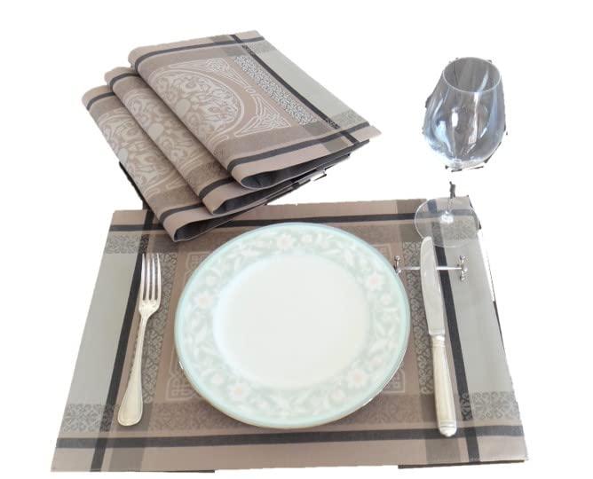 乐天商城 - Sud étoffe（シュッド エトッフ）ランチョンマット 4枚セット 南仏プロヴァンスジャガード織 35cm x 48cm