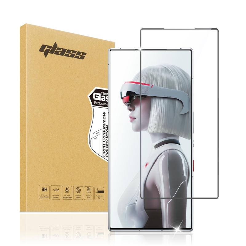 REDMAGIC 9 Pro・REDMAGIC 9S Proガラスフィルム・フィルム1枚＋貼付補助ツール1個付き・簡単貼り付け、強化ガラスフィルム 全面吸着 高透過率 硬度9H 3D Touch対応、飛散防止、指紋・汚れ防止、気泡