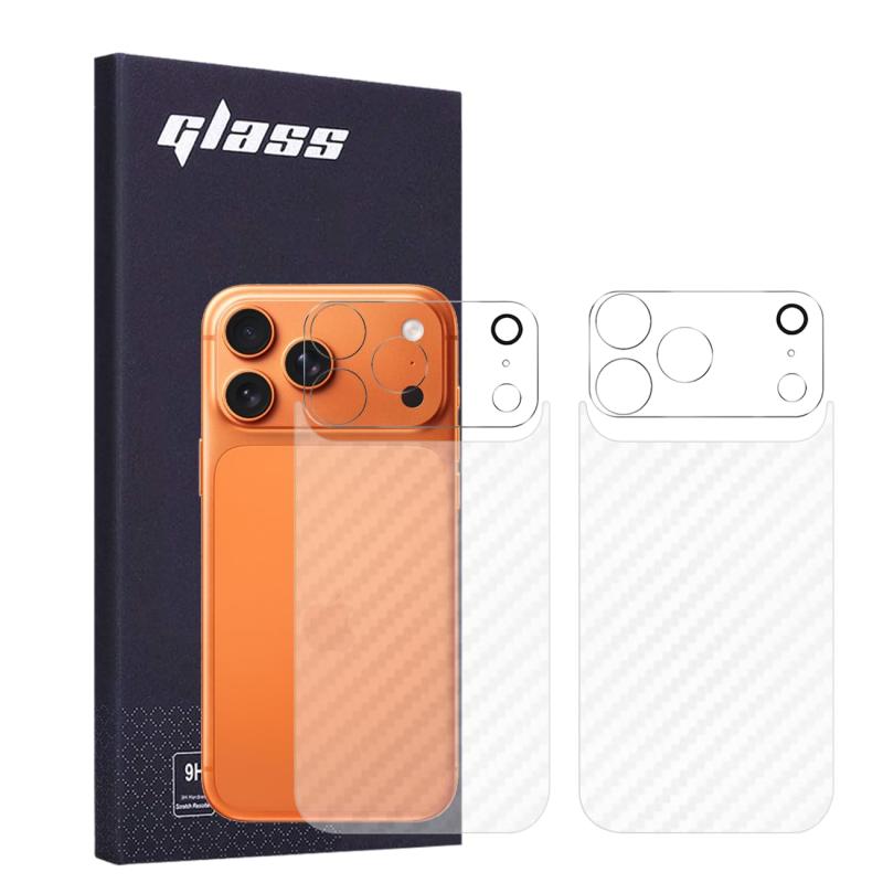 乐天商城 - For iPhone 17 pro max 背面フィルム 【2枚】 + カメラフィルム 【2枚】 炭素繊維フィルム カーボンスキンシール 気泡ゼロ 指紋防止 バックフィルム 極薄 AnnTec