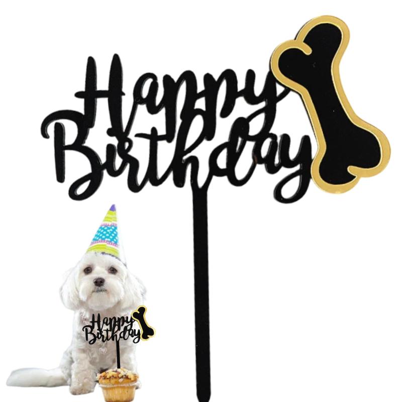 Jravezt ペット ケーキトッパー 誕生日 犬 猫 ケーキ飾り ケーキ挿入カード Happy Birthday ハッピーバースデー ケーキデコレーション 誕生日パーティー ケーキ装飾用品【材質】高品質のアクリル素材を使用しており、耐久性に優れ、質感が良いです。【デザインの可愛さ】ケーキデコレーションのデザインはシンプルで可愛らしく、ケーキを簡単に飾り付け、温かく楽しい雰囲気を作り出せます。【使いやすさ】取り付けは非常に簡単で、ケーキに軽く挿すだけで、すぐにデコレーションが完成します。【用途の広さ】バースデーケーキの装飾に使えるだけでなく、さまざまなパーティーシーンの写真撮影用小道具としてもお使いいただけます。【絆を深める】愛犬は、飼い主さんが用意してくれた誕生日プレゼントを通じて、愛情を感じ取ることができます。