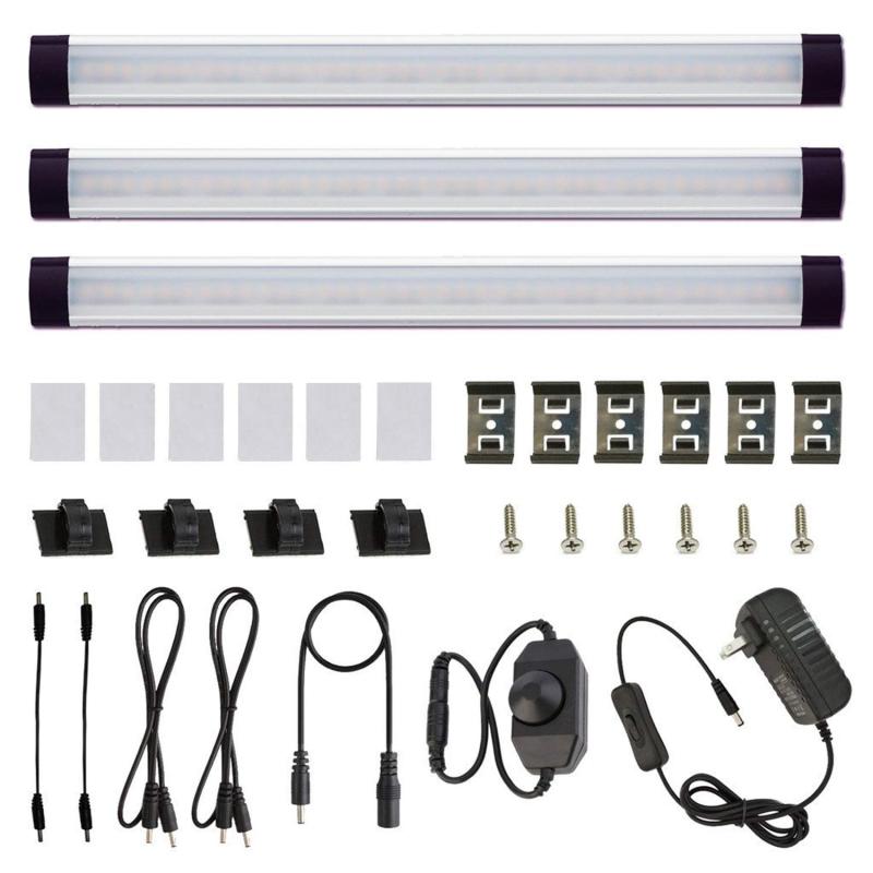 乐天商城 - LEDバーライト AIBOO 長さ30CM LEDスリム照明器具 調光スイッチ 無階段調光 キッチン照明 ACアダプタ 高輝度 棚下照明 簡単なインストール キャビネットおよび本棚用