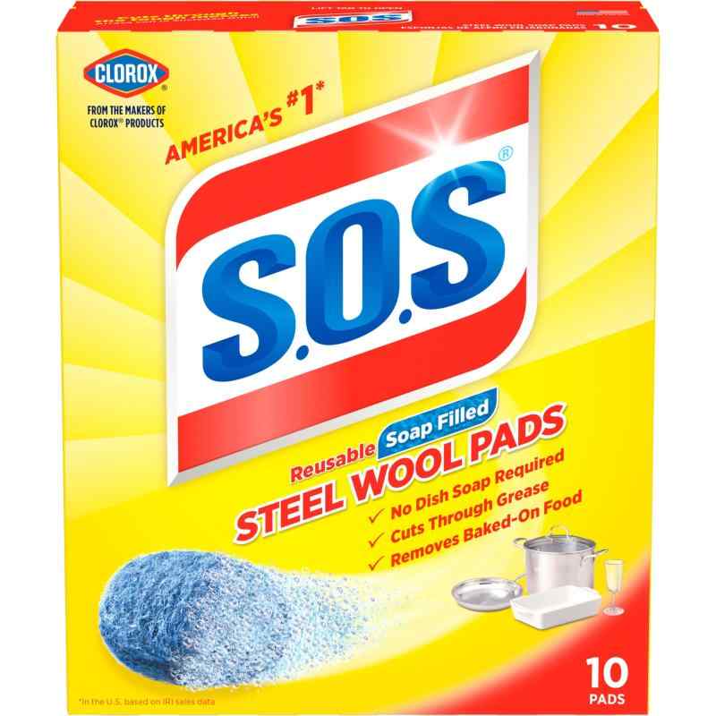 Rakuten - S.O.S. Steel Wool Soap Pads, 10 Count