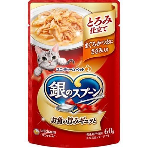 Pet Goods - ユニ・チャーム 銀のスプーン パウチ とろみ仕立て まぐろ・かつおにささみ入り 60g×16コ