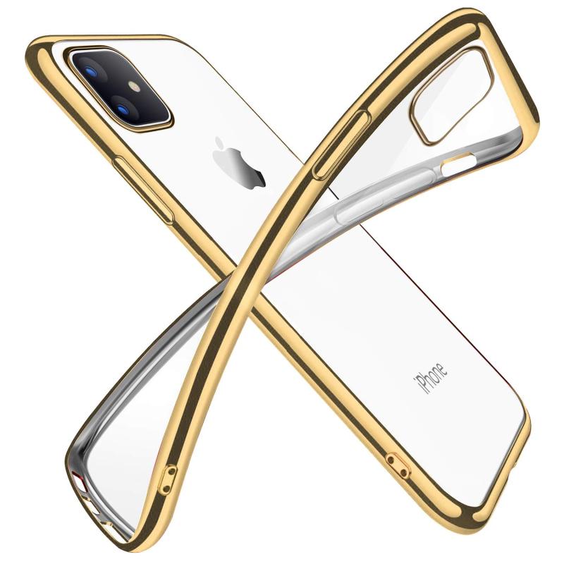 乐天商城 - iPhone 11 ケース クリア 透明 tpu シリコン メッキ加工 スリム 薄型 6.1インチ スマホケース 耐衝撃 ストラップホール 黄変防止 一体型 人気 携帯カバー ブラック
