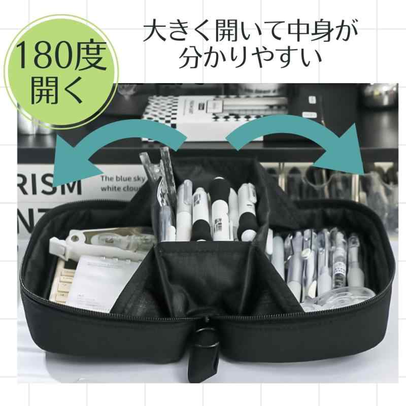 文房具 収納 持ち運び 痛ペンケース 筆箱 大きく開く 大容量 ポーチ 多機能 シンプル ガジェットケース vision-stores-10157561 ビジョンストア サンプル画像3