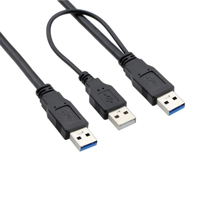 chenyang USB 3.0ケーブル、USB 3.0 Type A オス - オス 延長データケーブル 外付けハードディスク用電源ケーブル付き