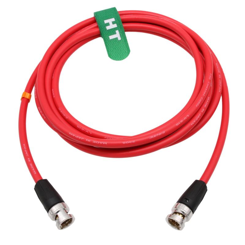 HT 12G 4K 60P SDI BNC 75Ωの同軸ビデオケーブルはBlackmagic Decimator Komodo Alexa Atomosの放送のカメラのモニターのためのLV-61SをCanare (5m、赤)する