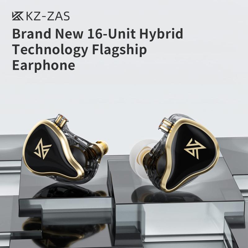 KZ ZAS イヤホン 有線 HiFi 7BAs + 1DDsハイブリッド16ドライバーIEMイヤホン, スポーツ ノイズキャンセリングイヤフォン 3.5mmジャック 2Pin リケーブル 着脱式イヤホン(マイク付き、ブラック) vision-stores-10179716 ビジョンストア サンプル画像3