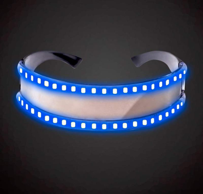 LEDメガネ LEDサングラス LEDサングラスは、ナイトクラブ、DJ、コンサート、ハロウィーン、誕生日パーティー用の充電式点滅シャッターネオン光るメガネを点灯します (青)