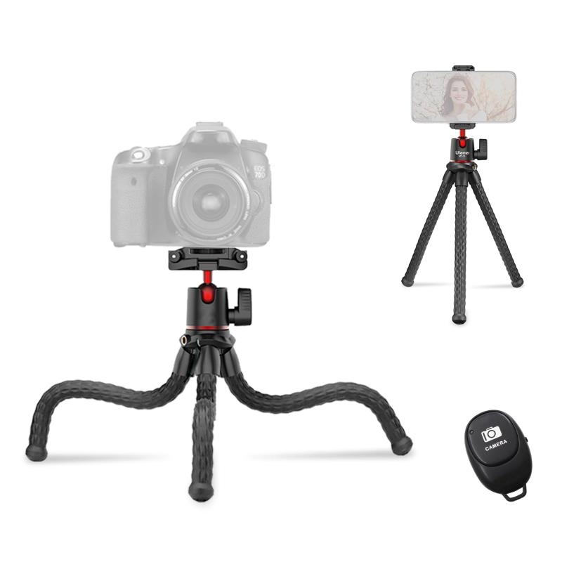Ulanzi MT-11 2in1くねくね三脚 ミニ三脚 スマホホルダー/リモコン/コールドシュー付き 360度回転 スマホ/カメラ等対応 撮影用