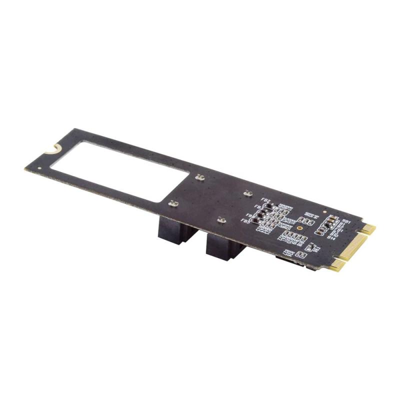 NFHK NGFF キー B+M PCI Express to SATA 3.0 6Gbps デュアルポート 垂直アダプター コンバーター ハードドライブ拡張カード JMB582 2280
