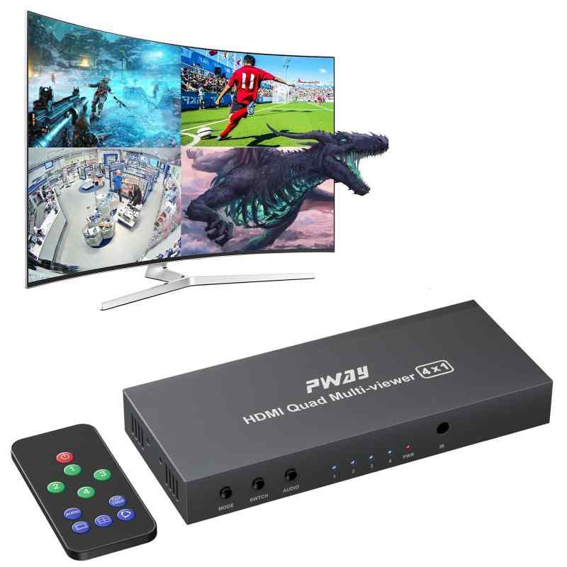 4K3D@30HZ HDMI画面分割器 4入力1出力 マルチビューワー 画面分割 多機能 HDMI切替器 分配器 シームレス瞬時切り替え 企業・エンジニア用 DVD/プロジェクター/監視用/ゲーム機/ PS3/ PS4 Pro/Xbox/Fire TV/【4種の分割表示モードとIRリモコン付き】IRリモコンでパネルボタンやIRリモコンで入力信号を切り替えることができます。4台のHDMI出力機器の映像を1台のディスプレイ（テレビ・プロジェクター）に4分割して同時に映し出せる、マルチビューワー機能搭載のHDMI画面分割切替器です。全画面、4画面（3パターン）、2画面に映像出力できます。パソコンやBDレコーダー、タブレットやゲーム機などを接続し、1台のモニタに分割表示できる、マルチビューワー機能を搭載しています。【4K3D@30HZのウルトラHD解像度】優れたビデオ品質、30Hzで最大4Kの解像度、3D、複数の解像度との下位互換性、18.5Gbit / sのデータレートのサポート およびtmdsは最大600MHzのクロックを供給します。 ダーク8/10/12/24ビットをサポートします。 お使いのデバイスが4K@30Hzをサポートしている場合、高解像度の画質を得ることができ、画像ディスプレイはより高感度でリアルになり、色はより明るく、より動きやすくなります.【全画面モード シームレス瞬時切り替え】切替後の映像を1秒以内にすばやく表示できる「シームレス切替機能」を搭載しています。シームレスとは「途切れのない・継ぎ目のない」という意味で、映像が表示されるまでのタイムラグがなく快適に切替できます。【幅広い互換性と使いやすさ】 HDMI2.0bと互換性のあるHDCP2.2をサポートします。 入力サポート：PC、PS4、PS5、Xbox、Xbox One、Nintendo Switch、HDプレーヤー、TVボックス、Apple TVなど対応。出力サポート：プロジェクター、HDTVなど。ホームシアター、オフィス、学校、会議室、 ショッピングモール、ホテル、その他のオフィスや娯楽施設対応.【幅広い互換性と使いやすさ】 HDMI2.0bと互換性のあるHDCP2.2をサポートします。 入力サポート：PC、PS4、PS5、Xbox、Xbox One、Nintendo Switch、HDプレーヤー、TVボックス、Apple TVなど対応。出力サポート：プロジェクター、HDTVなど。ホームシアター、オフィス、学校、会議室、 ショッピングモール、ホテル、その他のオフィスや娯楽施設対応.
