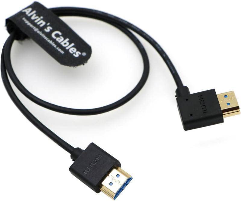 Alvin's Cables 8K 2.1 HDMIケーブル 高速 Atomos Ninja Vモニター用 ストレートからレフトアングルHDMIコード Z CAM E2 用 for Sony FS5| FS7| A7S3 カメラ 19.7インチ|50cm