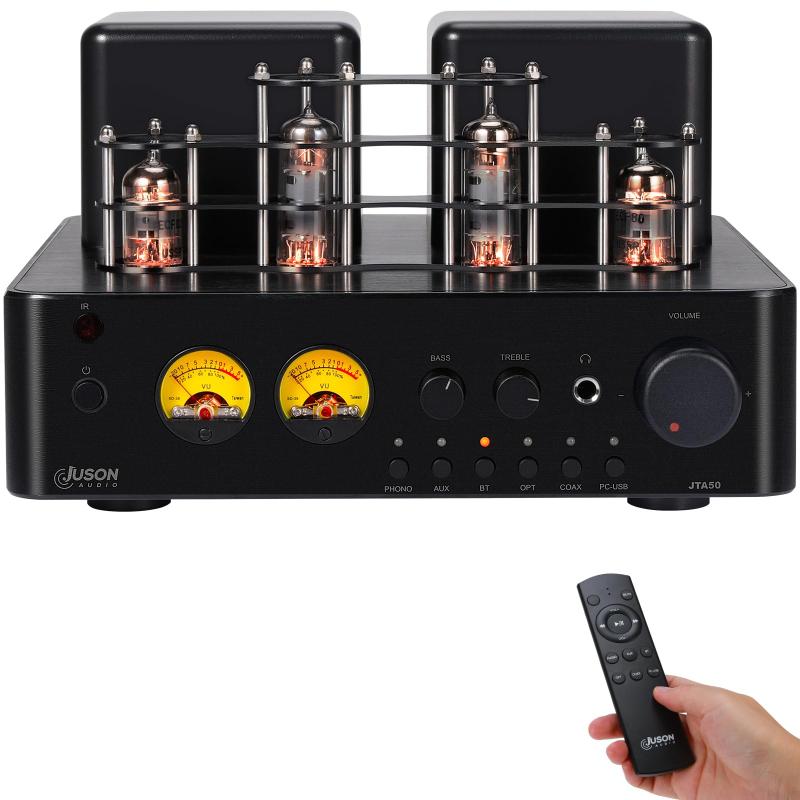 Juson Audio JTA50 真空管ぞうふくき チューブアンプエントリーレベルの高忠実度増幅器、BT 5.0、リモコン、AUX、COAX、蓄音機、USB入力、サブウーファ出力、ターンテーブル2.1 CH vision-stores-10183060 ビジョンストア パッケージ画像