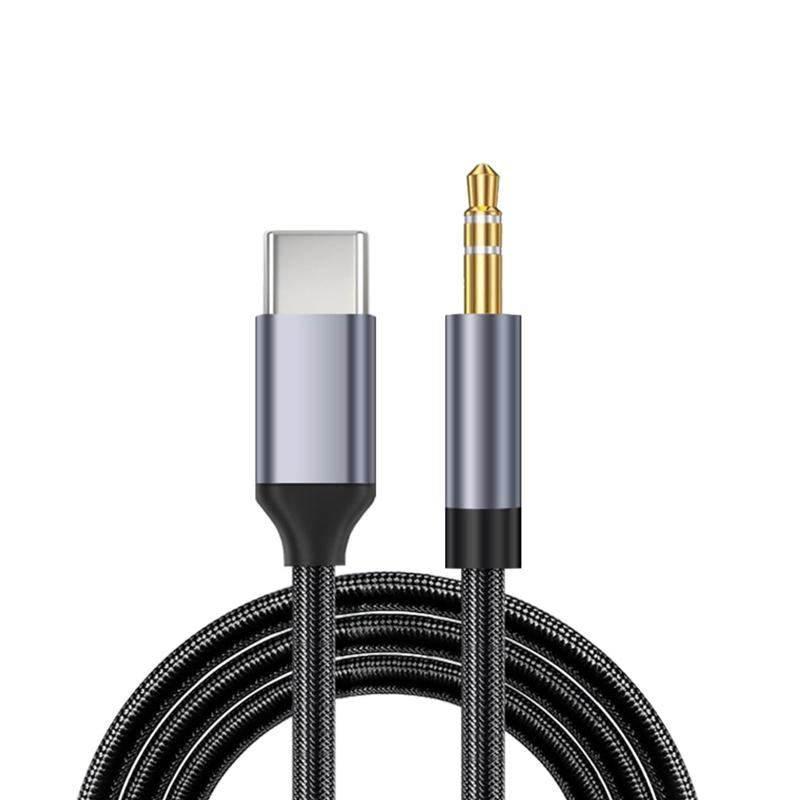USB C to 3.5 mm 変換 AUX ケーブル、USB C AUX変換ケーブル 高耐久ナイロン編み Phone 15シリーズ/車載用/PC/MP 3/Android/Type Cなど対応（1m）