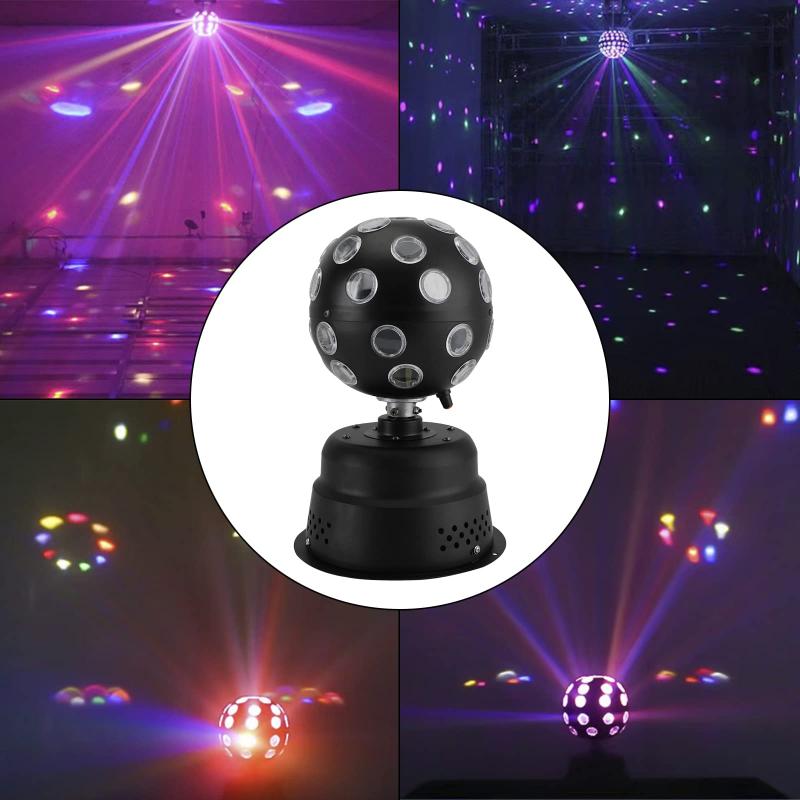 ビジョンストアのFrezon ミラーボール 30W 9色RGB LED ミラーボール 置き型 ディスコライト パーティライト 簡単に使用でき 音声起動 舞台照明 祝日 カラオケ クラブ 文化祭 家庭用 ミラーボール 発光 パーティー｜アングル2