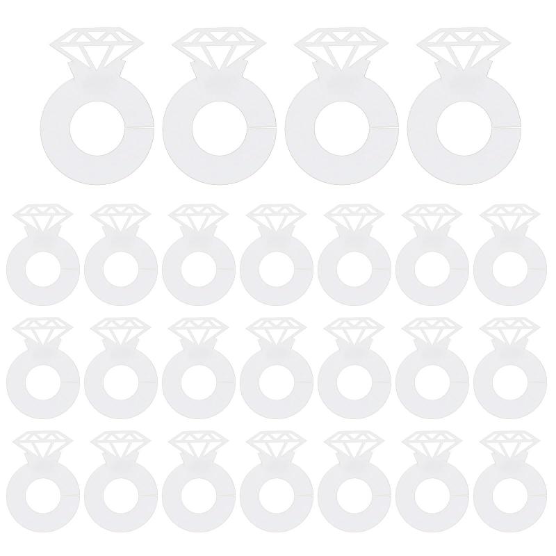 [PATIKIL] ダイヤモンドリング ワイングラスマーカー 25個 紙リング ドリンクタグ シャンパン ネームタグ 結婚式 誕生日パーティー レストラン用 ホワイト vision-stores-10189378 ビジョンストア パッケージ画像