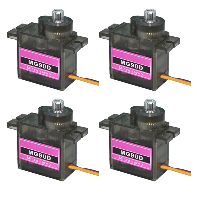 4個 MG90DデジタルマイクロRCサーボ フルメタルギア仕様 SG90 9g 互換モデル for Arduino・固定翼機・RCスマートカー・ロボットアームDIYプロジェクト用 最大制御角度180度 PWM500-2500