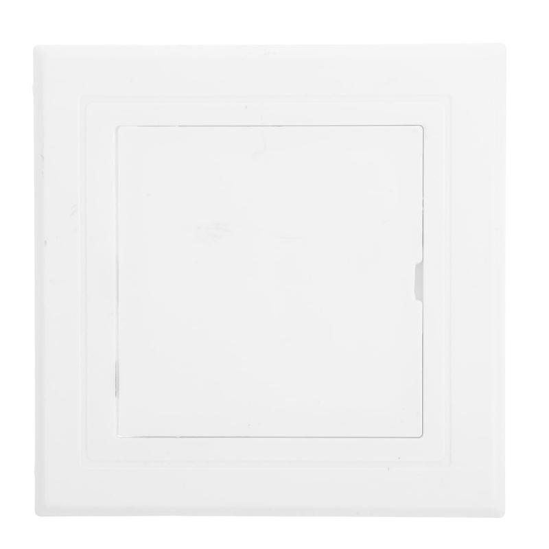 Holibanna 点検口 カバー アクセスパネル 扉 開閉式 100×100mm用 (外寸12.3cm) ABS樹脂 ホワイト 壁 天井 配管 配線 壁穴 隠し DIY【壁や天井の穴を美しく隠すスマートな点検口】配管、配線、エアコン周りの点検口や、修理によって開いてしまった乾式壁（石膏ボード）の穴を、シームレスで美しく塞ぐプラスチック（ABS樹脂）製のアクセスパネルカバーです。シンプルで洗練されたホワイトカラーが、どんなインテリアやクロスにも違和感なく溶け込みます。【適合穴サイズ「10cm角」の便利な開閉式ドア】適合する壁の開口部（穴）のサイズは「100×100mm（10×10cm）」、外枠全体のサイズは約 12.30 × 12.30 × 厚み 2.10 cmです。パネル部分はヒンジ（蝶番）式のドア仕様になっているため、設置後もパカッと簡単に開閉でき、内部の配線チェックや定期的なメンテナンスがスムーズに行えます。【ホコリや水に強い頑丈な「ABS樹脂」素材】本体には、軽量でありながら衝撃に強く、長期的な耐久性に優れた「ABS素材」を採用しています。天井のエアコン点検口や水回り付近の配管アクセスパネルとして設置しても、内部の設備をホコリや水気からしっかりと保護し、長期間安定したパフォーマンスを発揮します。【専門工具不要のシンプルで手軽な取り付け】複雑な組み立て手順は一切不要です。あらかじめ開けておいた10cm角の穴にフレームをはめ込み、接着剤やコーキング材などで固定するだけのシンプルな設置プロセスを採用。プロの施工業者様による内装工事はもちろん、ご家庭でのDIYやリフォームでも手軽に扱える親切な設計です。【ご家庭からオフィスまで幅広い用途に大活躍】カラー：ホワイト。住宅のリビングやサニタリールームの壁面、オフィスの天井検査ポート、電気パネルや配電盤のカバー、使わなくなった配線穴のブランクアップ（目隠し）など、あらゆる空間の「隠したい場所」「点検が必要な場所」にマルチに対応する実用的な建築アクセサリーです。
