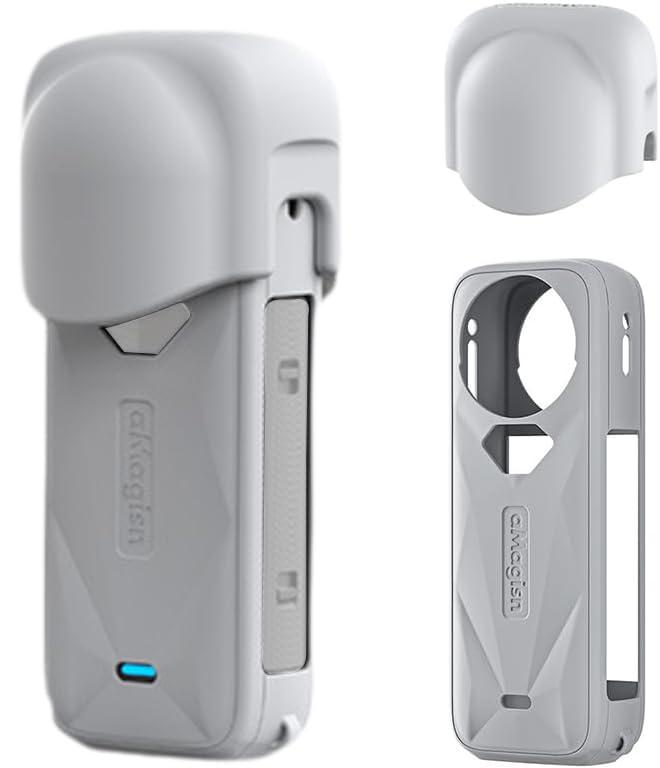 Insta360 X5用 カバー 保護ケース レンズキャップ付き 保護スリーブ シリコンケース ソフトレンズカバー (標準レンズガード用) 軽量 ポータブル Insta 360 X5カメラアクセサリー用 (ブラック)