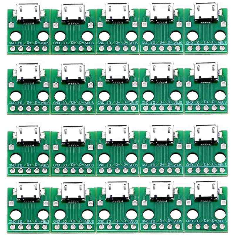 PENGLIN 20個 Micro USB - DIP アダプタ 5ピン メスコネクタ Type B 2.54mm PCB コンバータ ピンボード ブレッドボード スイッチボード SMT マザーシート DIY USB電源/ブレッドボードデザイン用パッケージ内容: 新品の高品質USB DIPアダプタ20個。製品タイプ: Micro USB 2.0メスコネクタからDIPアダプタへ。耐久性: Micro USB - DIPアダプタボードは高品質の素材で作られており、製品の寿命を延ばします。ボード上の5ピン: USBメスブレークアウトボードには、VBUS、D+、D-、ID、GNDの5つのピンがあります。用途: USBメスブレークアウトボードは、従来のDIP 2.54mmピンに簡単に変換でき、DIY USB電源、ブレッドボード設計、3Dプリンター、Bluetoothデバイスなどに最適です。