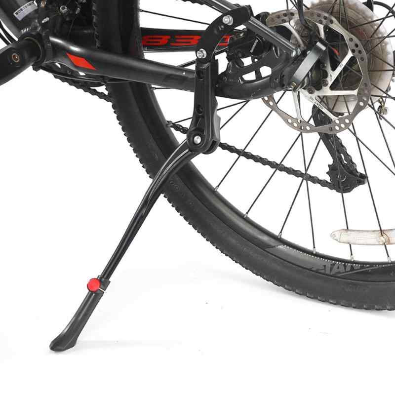 ALLVD 自転車キックスタンド アジャスタブル サイドスタンド24-29インチ対応 二点固定式 自転車用スタンド 長さ調節可能 アルミ合金製 二点固定式 簡単取り付け ロードバイク/クロスバイク/【商品仕様】本体素材：アルミニウム合金。足底素材：プラスチック。アジャスト機構：24-29インチ。【二点固定式】チェーンステーとシートステー二点を固定して取り付ける製品です。シートステーを固定する部分はひとつネジで締め、チェーンステーを固定する部分はプレートとふたつネジで固定して、標準のリアマウントキックスタンドよりも安定性が向上します。六角ボルトで固定部分の角度や距離を調整可能です。【高品質素材】アルミ合金素材を使用したこの自転車のキックスタンド、軽量、防錆、強くて耐久性があります。やや重量感あり、滑りにくい強化されたプラスチック製の足も付いて、安定性が抜群で、あなたの自転車を駐車することがやすくになります。防ぐアンチスキッド設計の幅広フットカバー。【調整可能】24"、26"、27.5"、28"、29"（インチ）の自転車に対応可能で、ロードバイク、クロスバイク、マウンテンバイクなど様々ななバイク向けの汎用キックスタンドです。。ほとんどのマウンテンバイクに適合します。注：センターマウントのキックスタンドには対応していません。【取り付け簡単】チェーンステーにネジで取り付けて固定するだけです。数分間だけで取り付けが完了できます。足を右側に転するだけで、適切な高さをすばやく調整できます。
