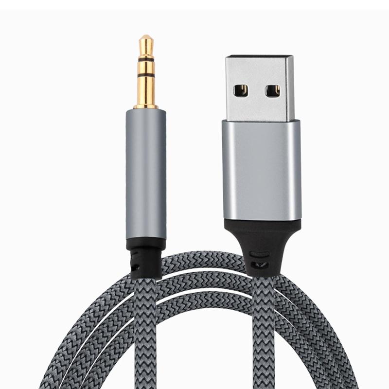 USBto3.5mm音声変換ケーブルUSB2.0ステレオミニプラグAUXアダプターオス-オスTRS充電コード音楽再生高耐久性イロン編みデスクトップ/ノートパソコン/コンピューター/ヘッドフォン/MP3/MP4/スピ…