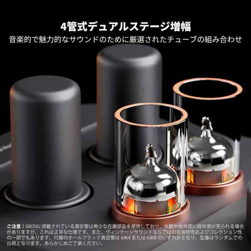 Fosi Audio GR70 真空管ヘッドホンアンプ プリアンプ 真空管5654W*2と6AC7*2を搭載 真空管アンプ ホームオーディオ用 ミニHiFiプリアンプ 3.5mmと6.35mmジャック 16～300オームのインピーダンスをサポー vision-stores-10192867 ビジョンストア サンプル画像3