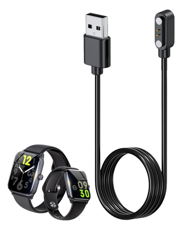 For Adare Nexmate 1.96 インチ スマートウォッチ 充電ケーブル USB 磁気充電器汎用マグネットコード 磁気吸着 高耐久 軽量 小さい 持ち運び便利 旅行用（1本セット）