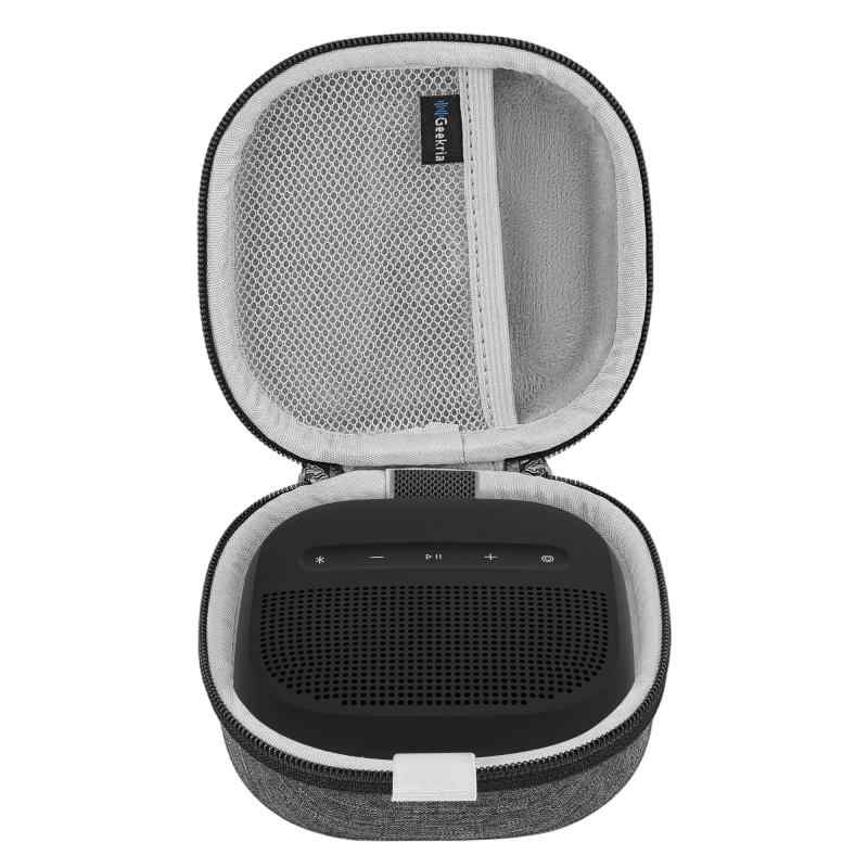 Geekria ハードシェルキャリングケース ボーズ Bose SoundLink Micro II Bluetoothスピーカー対応、ケーブル収納付きポータブルトラベルバッグ、キーチェーンフック付き保護ケース (ダークグレー)