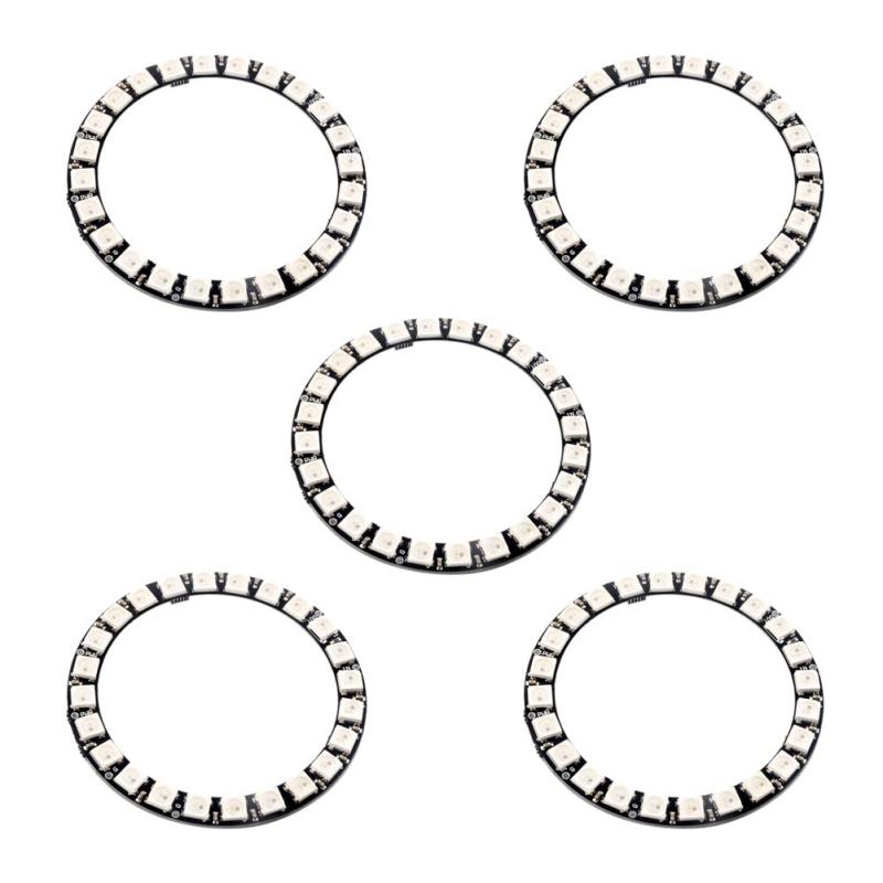 DIYmall RGB LED Ring WS2812B WS2812 5050 Lamp Light with Integrated Drivers, Full Color Light Addressable Ring for Arduino Rasp