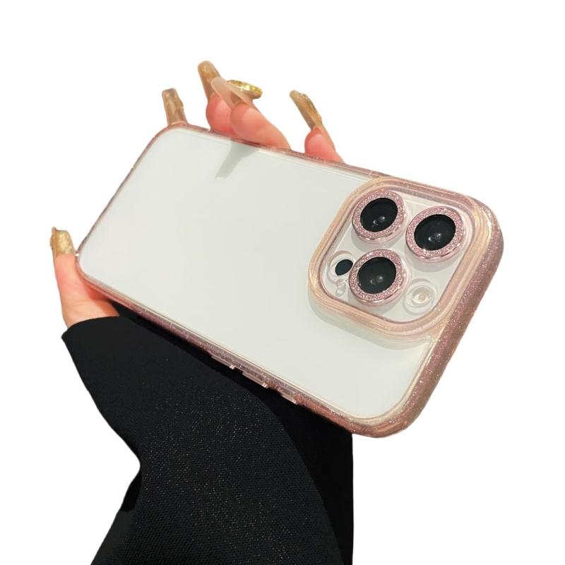 キラキラ iPhone 15 14 13 12 11 16 Pro Max Plus ケース ラメ入り 透明 クリア カバー ストラップホール付き きらきら 可愛い カメラ保護 アイフォン 透明ケース レディース 女性