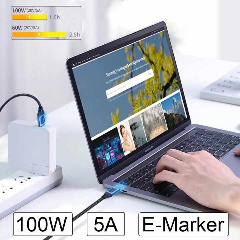 Cablecc Type-C USB-C オス-オス USB 2.0 バージョン データケーブル Eマーカー 100W ノートパソコン&電話用 200cm … vision-stores-10203554 ビジョンストア サンプル画像3