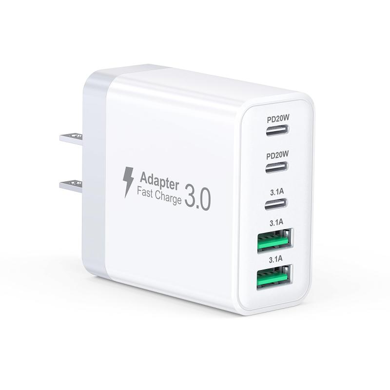 合計50W USB C 充電器 5 ポート Type C 急速充電器 iPad 充電器 USB コンセント PD 3.0 マルチポート Type C ACアダプター iPhone 16/15/14/13/12/11 Pro Max iPad と互換性あり