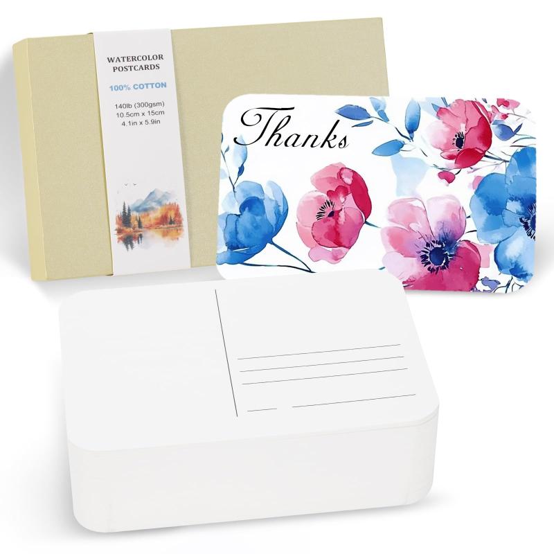 PATIKIL Watercolor Postcards Rounded Corners Cold Pressed