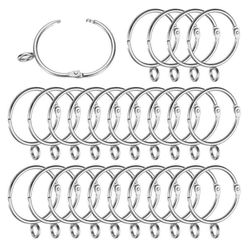 PATIKIL Curtain Rod Rings with Eyelets, Metal Drapery Ring for Curtain Hoop Pins