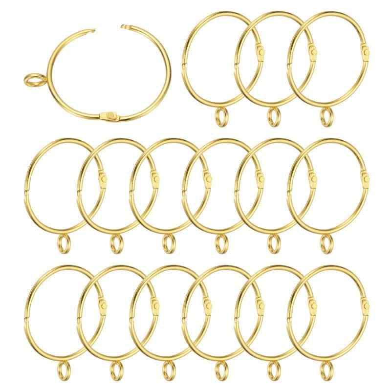 PATIKIL Curtain Rod Rings with Eyelets Metal Drapery Ring for Curtain Rods Hoop Pins