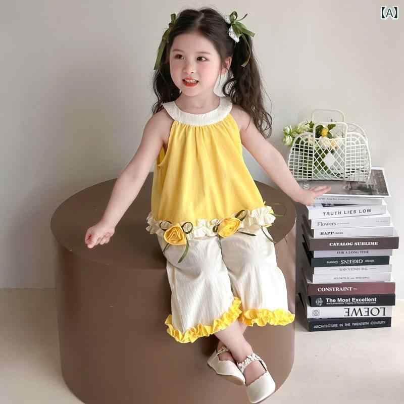 セットアップ キッズ 女の子 半袖 Tシャツ ショートパンツ 上下セット 2点セット 花柄 チューリップ バルーンスリーブ ボトムス 子供服 ガールズ カジュアル 韓国風 かわいい 夏 サマー コットン 綿
